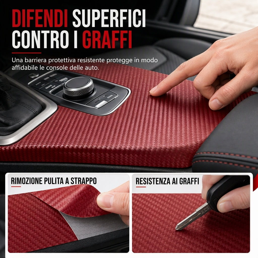 🚗 Film decorativo per interni auto in fibra di carbonio 3D/6D – Wrap auto autoadesivo