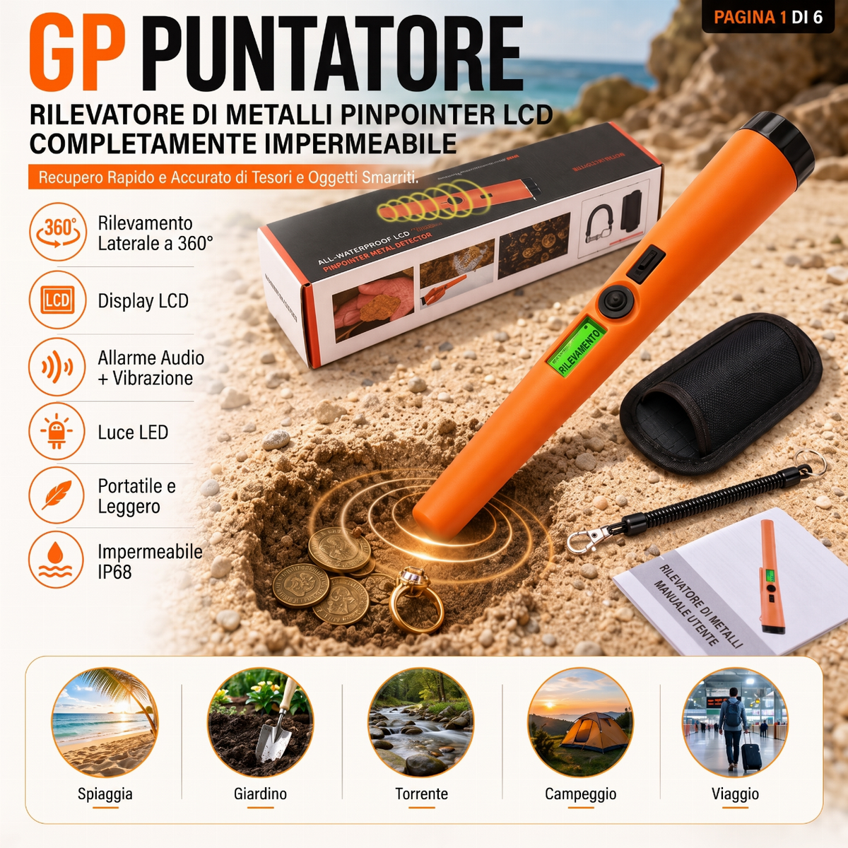 Metal detector portatile ad alta sensibilità
