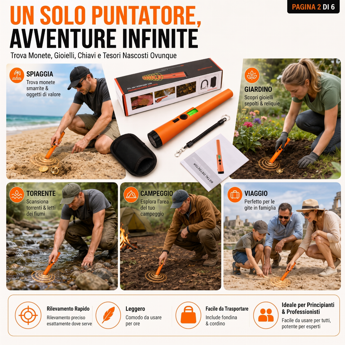 Metal detector portatile ad alta sensibilità
