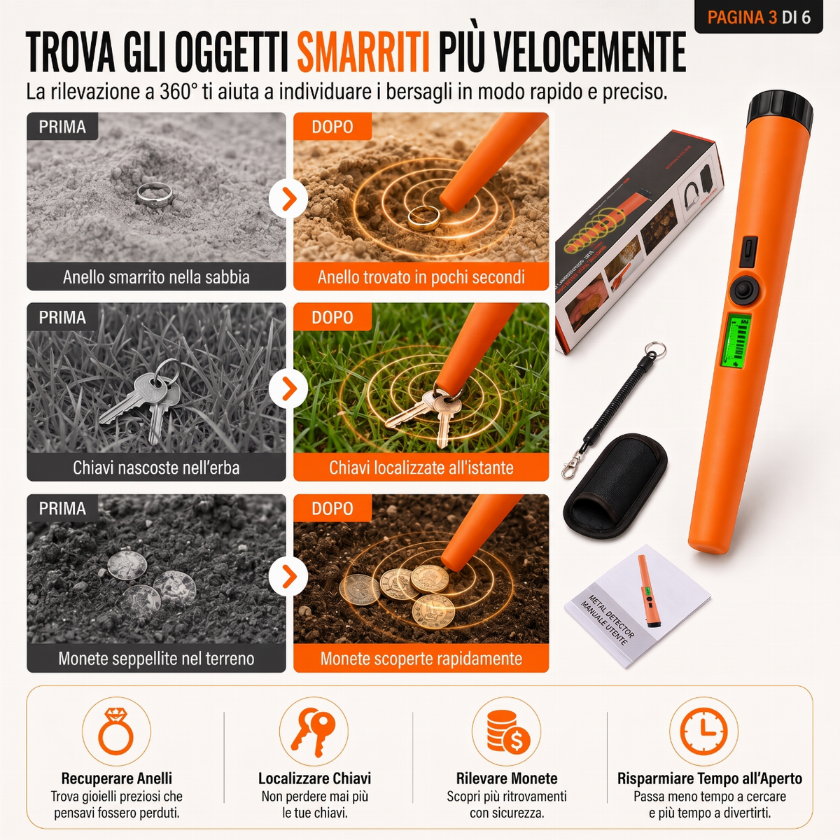 Metal detector portatile ad alta sensibilità
