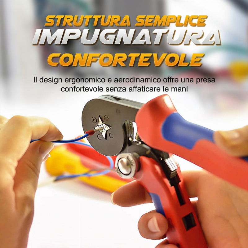 🎊 SUBITO -50%! Set di Crimpatrici per Terminali Tubolari a Cricchetto – Utensile per Crimpare i Fili Ergonomico e Auto-Regolabile per Progetti di Cablaggio Elettrico