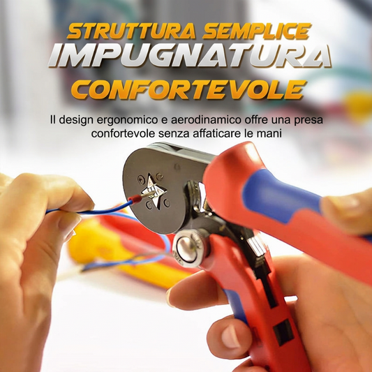🎊 SUBITO -50%! Set di Crimpatrici per Terminali Tubolari a Cricchetto – Utensile per Crimpare i Fili Ergonomico e Auto-Regolabile per Progetti di Cablaggio Elettrico