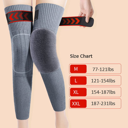 ❄️ Ginocchiere Termiche Invernali Lunghe 🦵 Interno in Morbido Pile con Fascia Antiscivolo Regolabile | Scaldaginocchia Elastici Antifreddo per Moto, Sport e Anziani 🔥