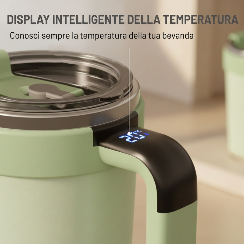 Tazza mescolatrice automatica con display intelligente della temperatura