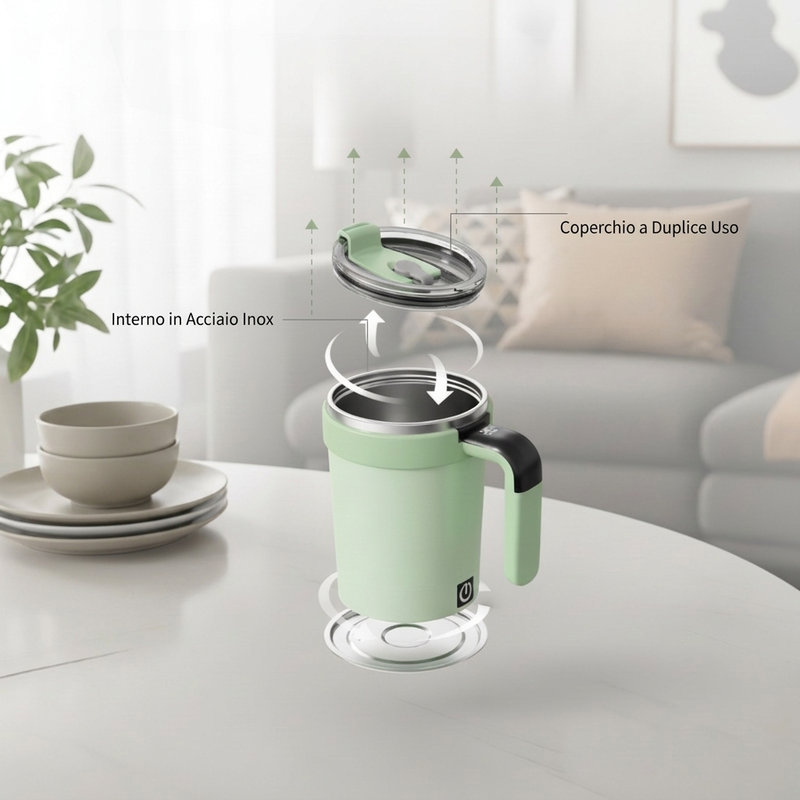 Tazza mescolatrice automatica con display intelligente della temperatura