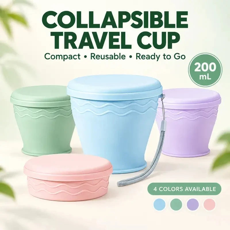 🥤 Tazza da viaggio pieghevole – Compatta e facile da trasportare
