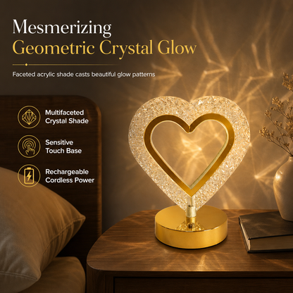 💎 SCONTO DEL 50% ORA! 🔮Luce notturna geometrica in cristallo – Controllo tattile, bagliore a rifrazione 3D e ricaricabile – Lampada d'atmosfera per camera da letto 🌙