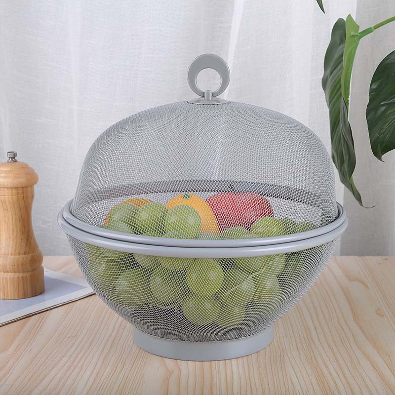 🧺Cestino per Frutta con Coperchio 🍎 Scolapasta 2 in 1, Rete Metallica Traspirante per Frutta e Verdura
