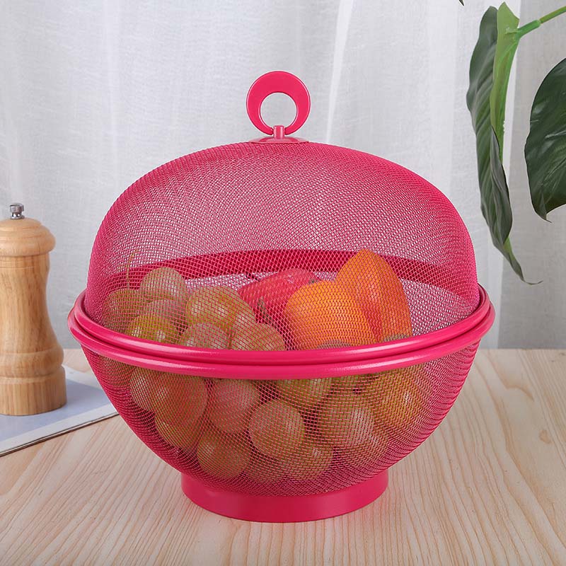 🧺Cestino per Frutta con Coperchio 🍎 Scolapasta 2 in 1, Rete Metallica Traspirante per Frutta e Verdura
