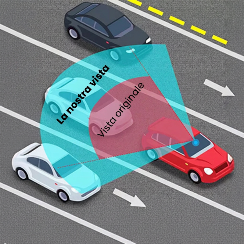 🚗👁️ Specchietto retrovisore esterno curvo ampio per auto – Visione grandangolare, installazione facile e universale (Guida sicura con migliore visibilità !)