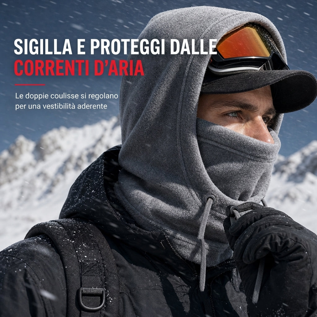 Cappello Invernale 3 in 1 antivento e termico, scaldacollo, proteggi viso e orecchie, Balaclava Invernale per Uomo e Donna, Copertura Viso Calda per Sci e Ciclismo all'Aperto, Copricapo oftenile in pile per Clima Freddo