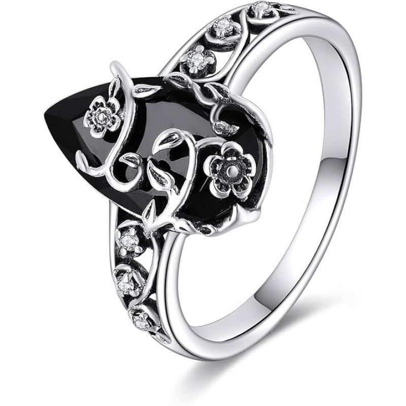 Anello Bohemian Vintage con Motivo a Vite Floreale