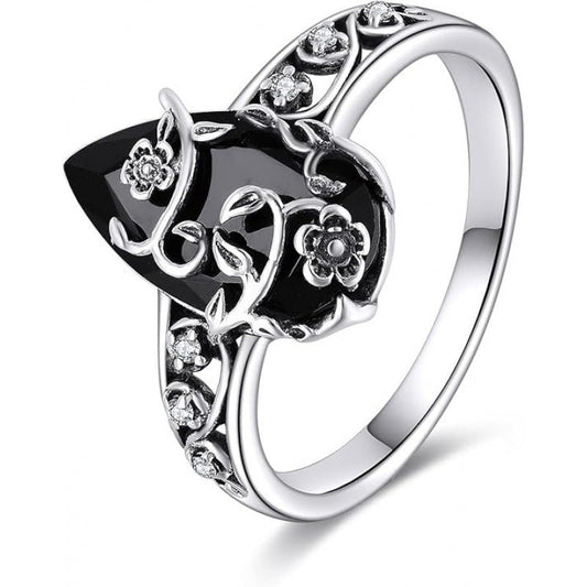 Anello Bohemian Vintage con Motivo a Vite Floreale