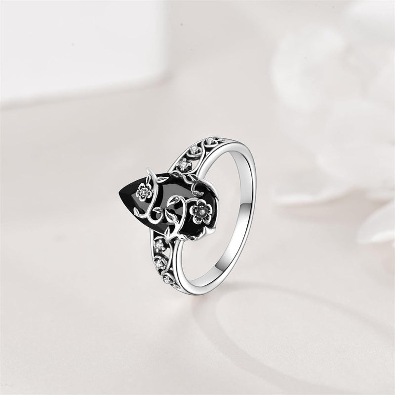 Anello Bohemian Vintage con Motivo a Vite Floreale