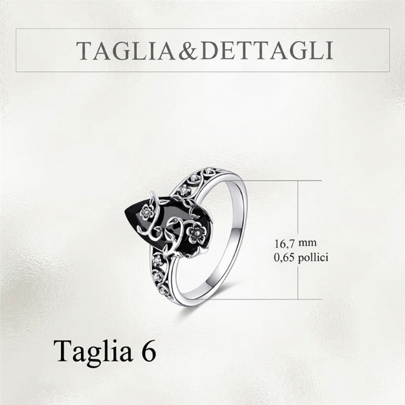 Anello Bohemian Vintage con Motivo a Vite Floreale