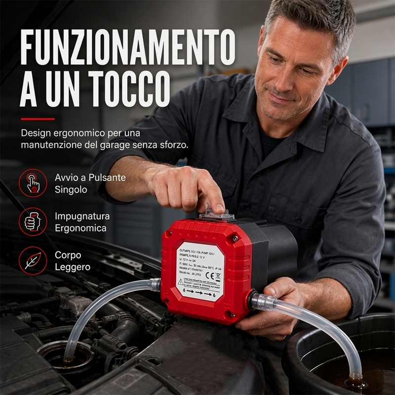 Pompa elettrica portatile per il cambio dell'olio