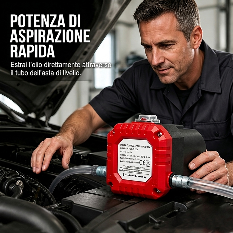 Pompa elettrica portatile per il cambio dell'olio