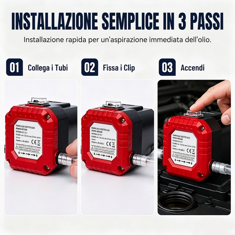 Pompa elettrica portatile per il cambio dell'olio