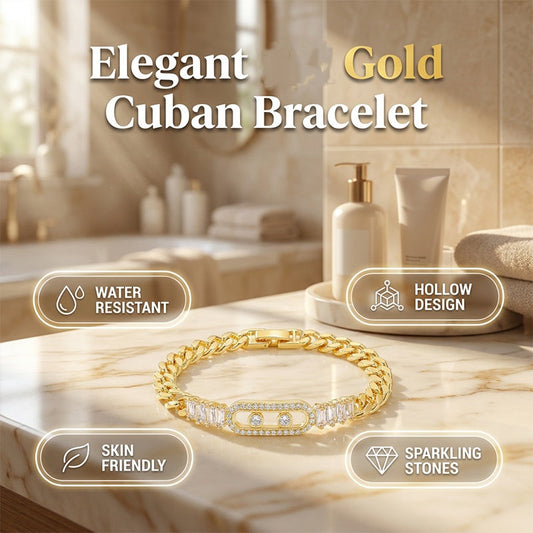 ✨ Bracciale con catena in zircone cubico color oro