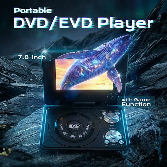 Lettore DVD/EVD portatile da 7,8 pollici con funzione giochi（Spedizione gratuita）