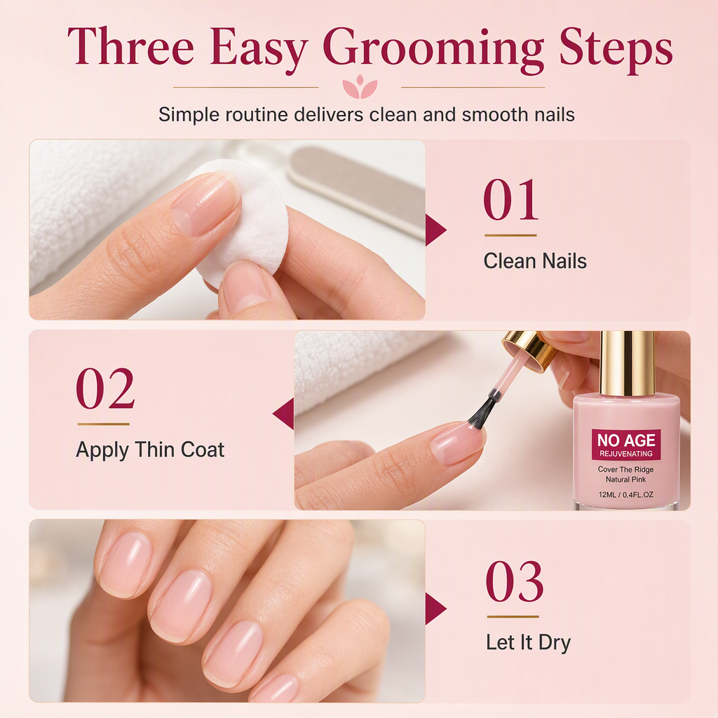 🔥50% DI SCONTO ORA! Base Levigante Unghie Rosa Naturale 12ml, Rivitalizzante, Nasconde Istantaneamente Le Strie Verticali Delle Unghie per Unghie Lucide E Sane