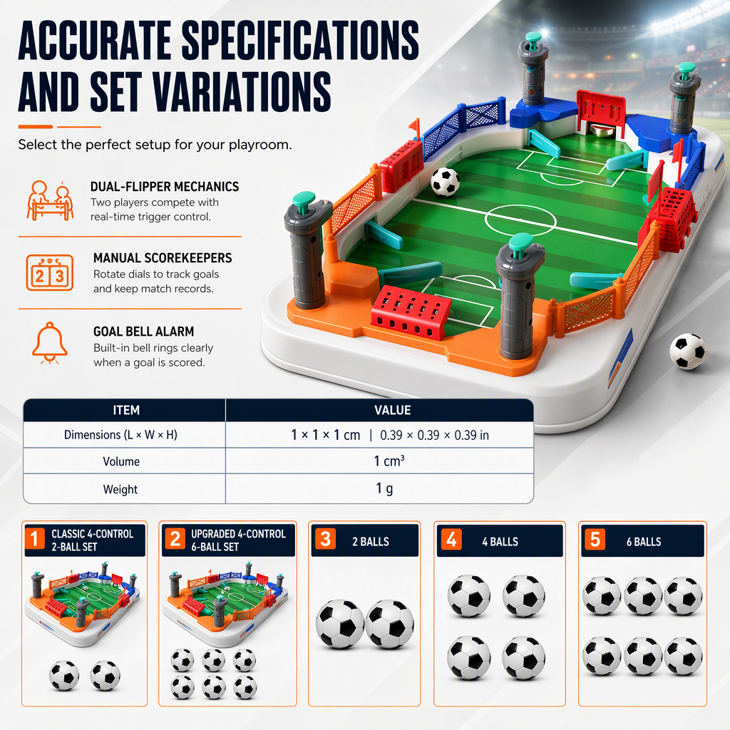 ⚽ Mini Calcetto da Tavolo per 2 Giocatori 🏆 | Flipper a Molla e Campanello Gol 🔔 | Segnapunti Integrato in ABS 🎯 | Gioco Interattivo per Bambini e Famiglia 👨‍👩‍👧‍👦