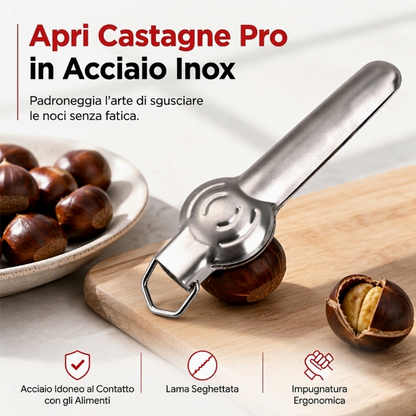 Schiaccianoci in Acciaio Inossidabile e Strumento per Sgusciare Castagne