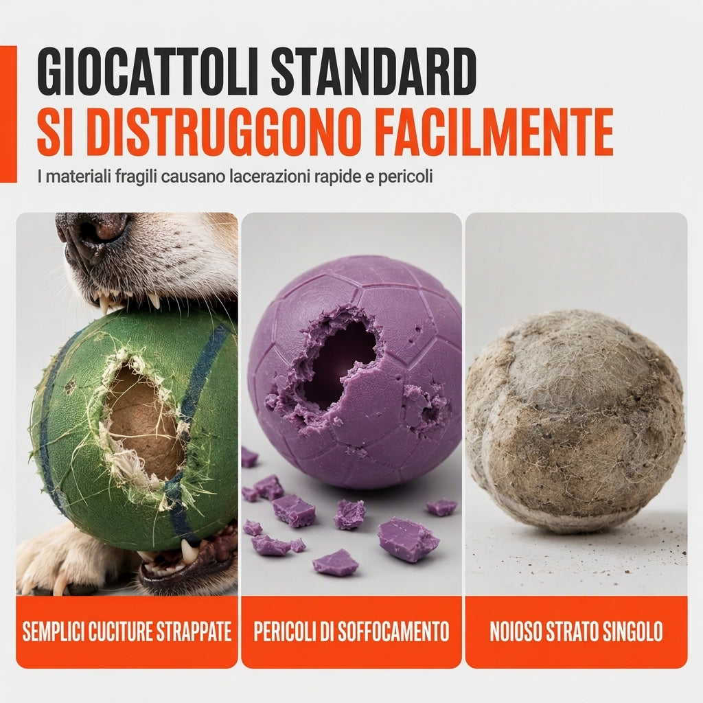 Pallone da calcio interattivo per cani con anse