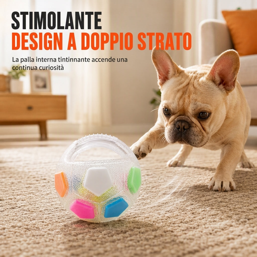 Pallone da calcio interattivo per cani con anse