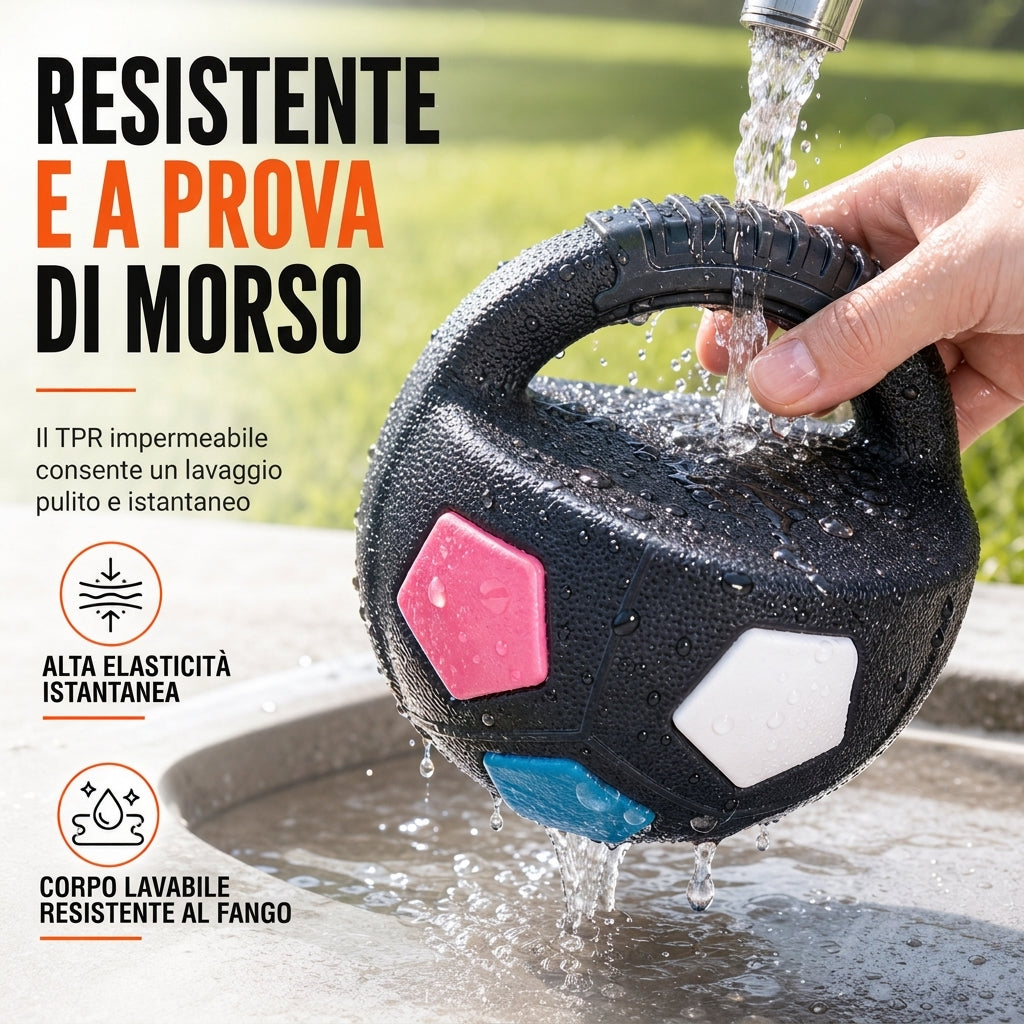 Pallone da calcio interattivo per cani con anse