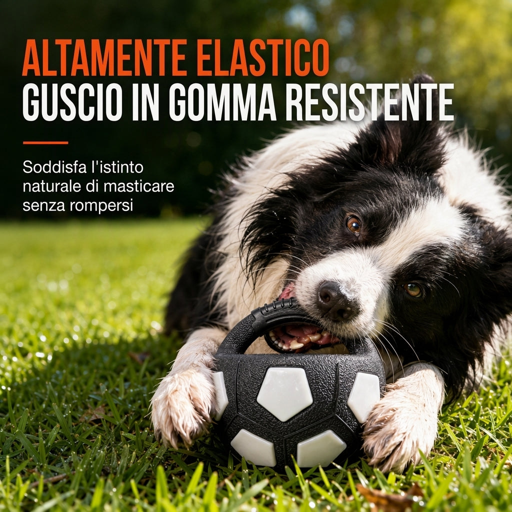 Pallone da calcio interattivo per cani con anse