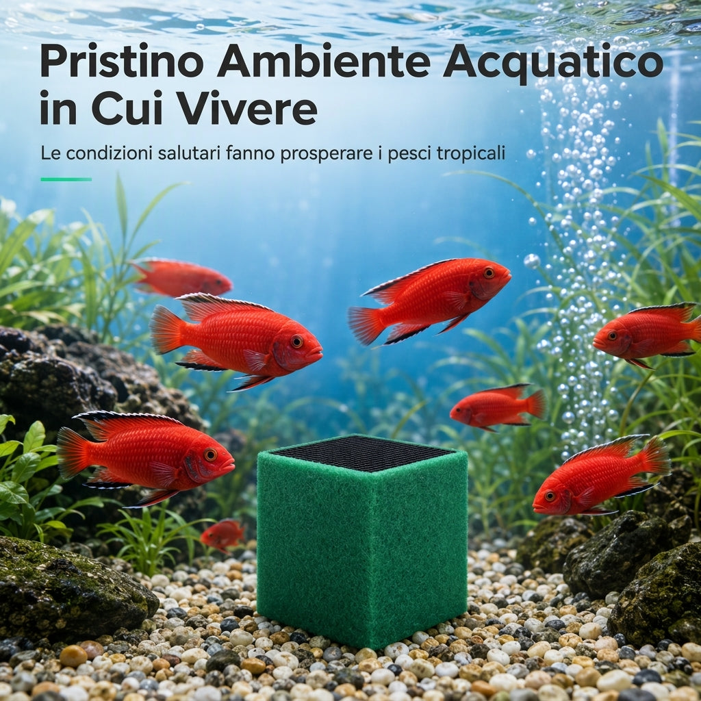Filtro a carbone attivo cubo per purificazione dell'acqua dell'acquario