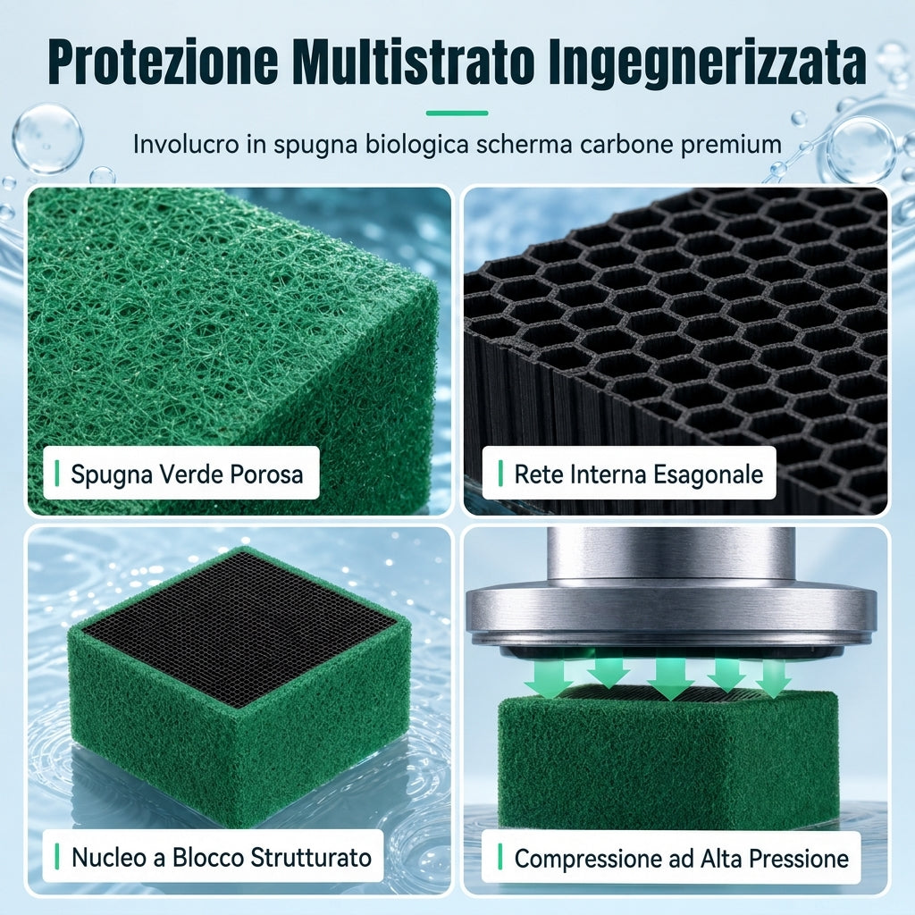 Filtro a carbone attivo cubo per purificazione dell'acqua dell'acquario
