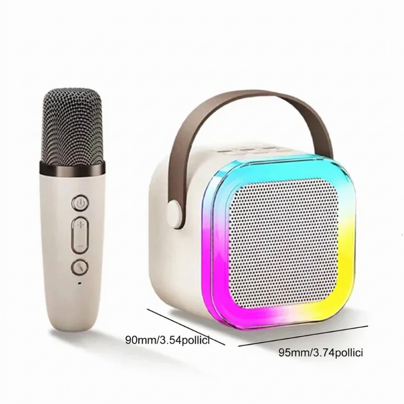 Mini Macchina per Karaoke per Bambini con Microfoni Wireless