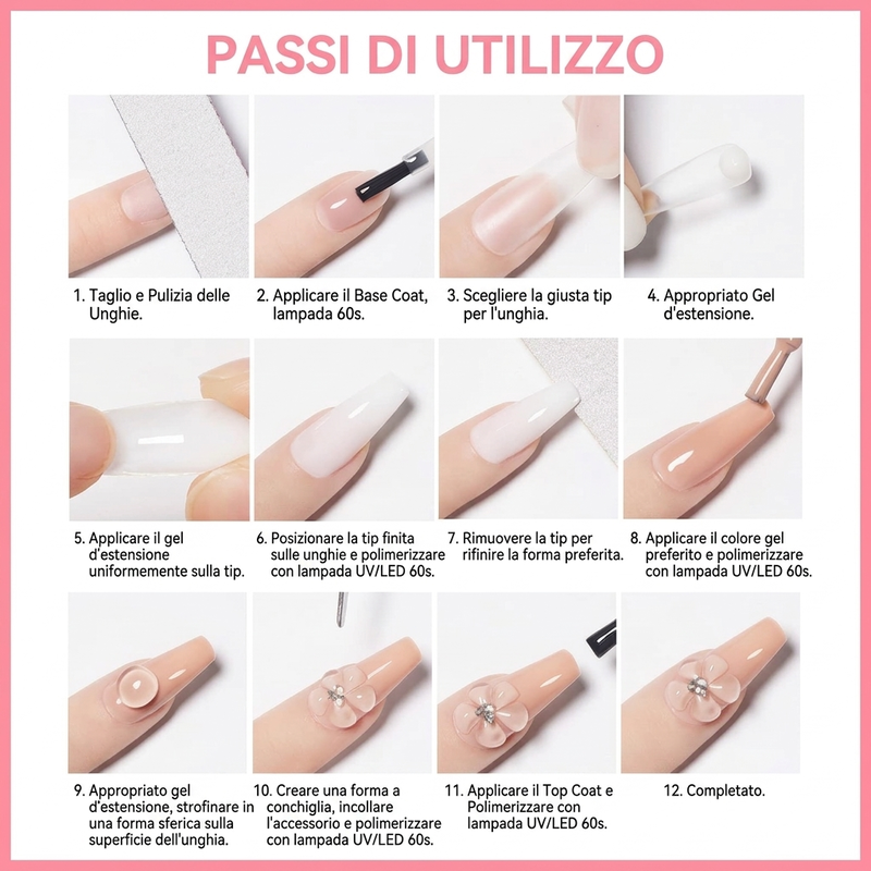 💅 Gel ricostruzione unghie solido — Non cola, facile da usare 🥳