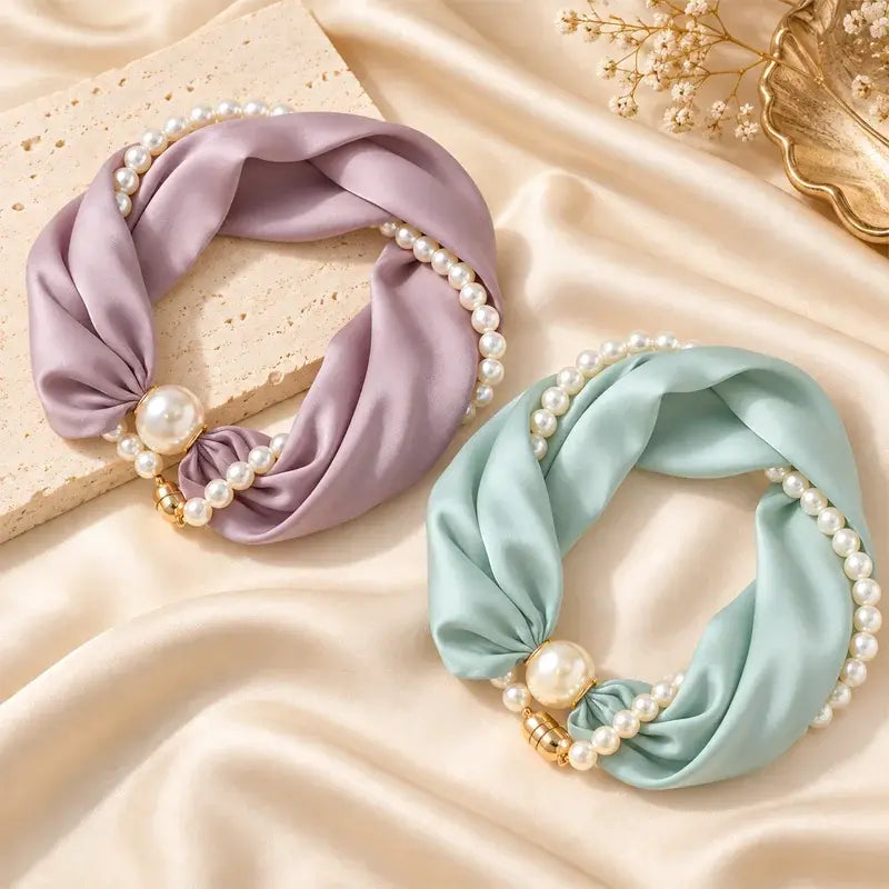 🎁 Nuovi arrivi 2026 con il 50% di sconto 💥 Collana con sciarpa di perle – eleganza senza tempo, fiocco regolabile e gioielli senza piercing 🤍