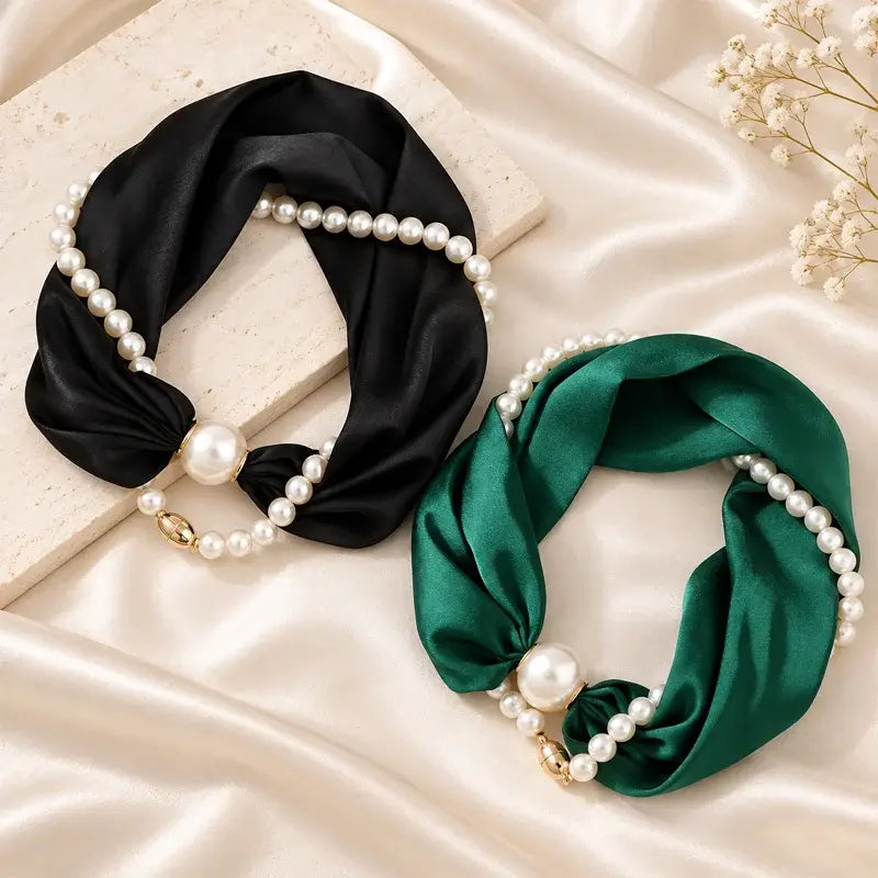 🎁 Nuovi arrivi 2026 con il 50% di sconto 💥 Collana con sciarpa di perle – eleganza senza tempo, fiocco regolabile e gioielli senza piercing 🤍