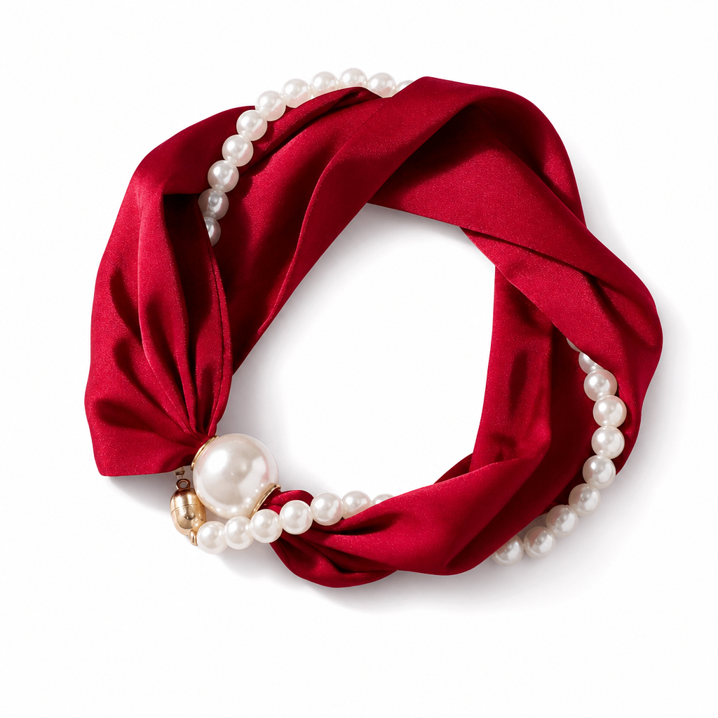 🎁 Nuovi arrivi 2026 con il 50% di sconto 💥 Collana con sciarpa di perle – eleganza senza tempo, fiocco regolabile e gioielli senza piercing 🤍