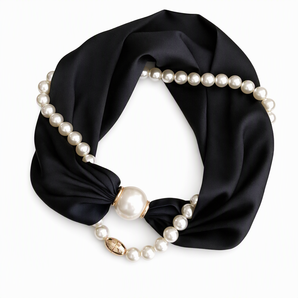 🎁 Nuovi arrivi 2026 con il 50% di sconto 💥 Collana con sciarpa di perle – eleganza senza tempo, fiocco regolabile e gioielli senza piercing 🤍