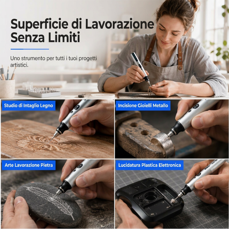 🖊️ Mini penna per incisione elettrica cordless – Strumento di incisione di precisione portatile