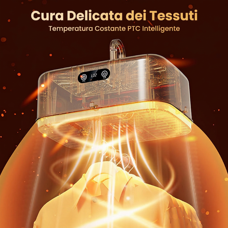 👕💨 Asciugabiancheria portatile – Sconto del 50%! Riscaldamento PTC da 600W, flusso d'aria delicato a 360°, eliminazione del 99,99% dei batteri – asciuga tutto in modo sicuro. ✨