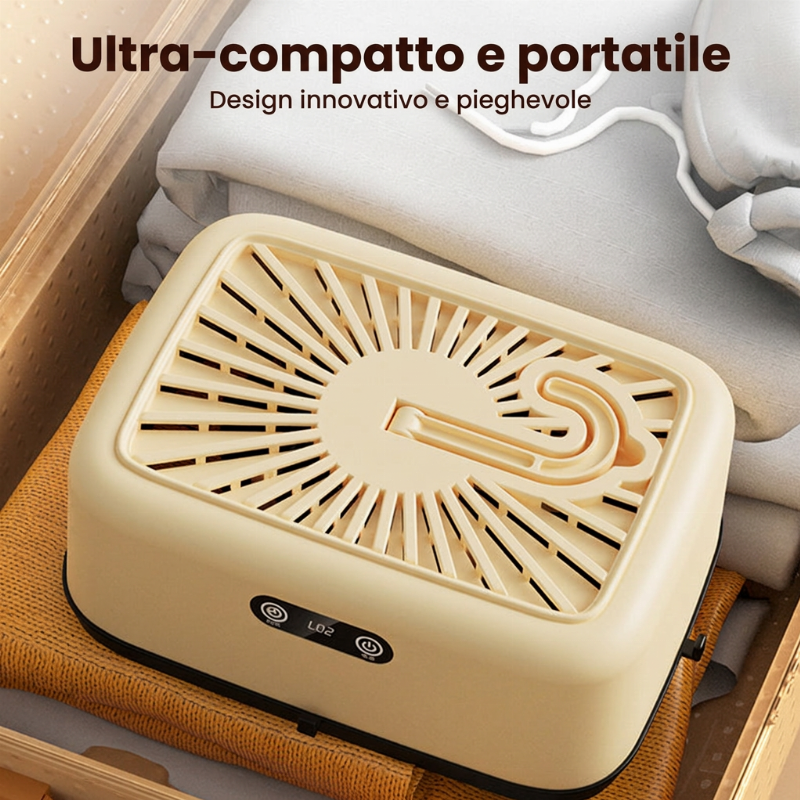 👕💨 Asciugabiancheria portatile – Sconto del 50%! Riscaldamento PTC da 600W, flusso d'aria delicato a 360°, eliminazione del 99,99% dei batteri – asciuga tutto in modo sicuro. ✨