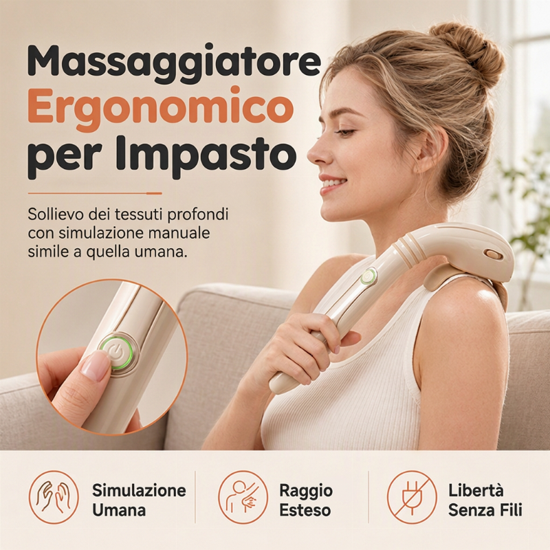 🔥SALDO CALDO 50% DI SCONTO! 💆‍♂️💨 Basta chiedere a qualcuno un massaggio alla schiena! Questo massaggiatore a manico lungo raggiunge ogni nodo irraggiungibile. Ergonomico, senza fili e incredibilmente potente. Le tue spalle ringrazieranno! ✨