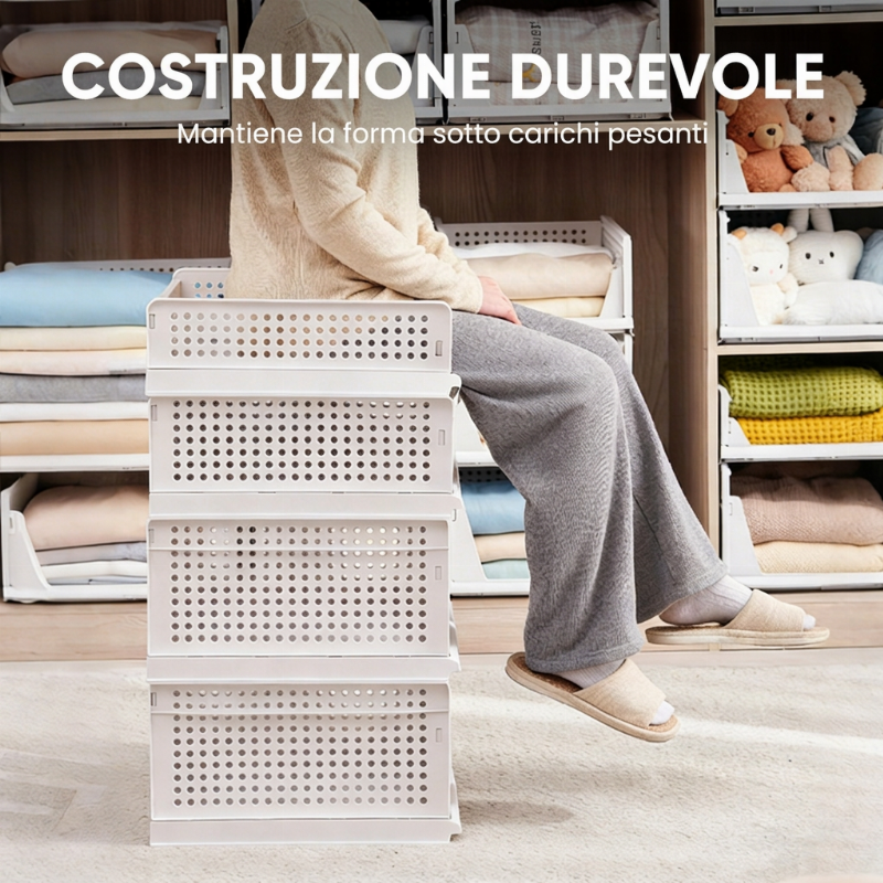 Organizzatore Impilabile per Guardaroba con Cassetto Scorrevole