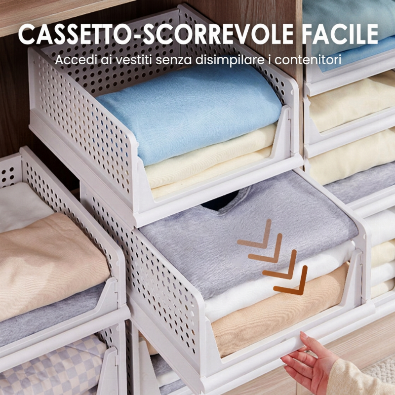 Organizzatore Impilabile per Guardaroba con Cassetto Scorrevole