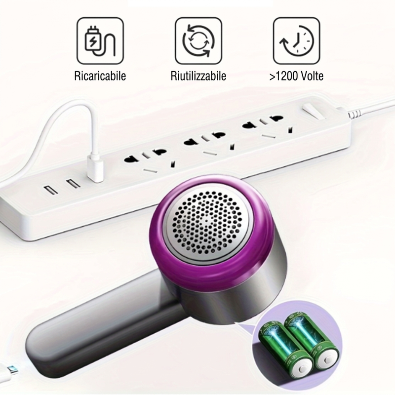 Rimuovi-palline portatile ed efficiente per capi di abbigliamento