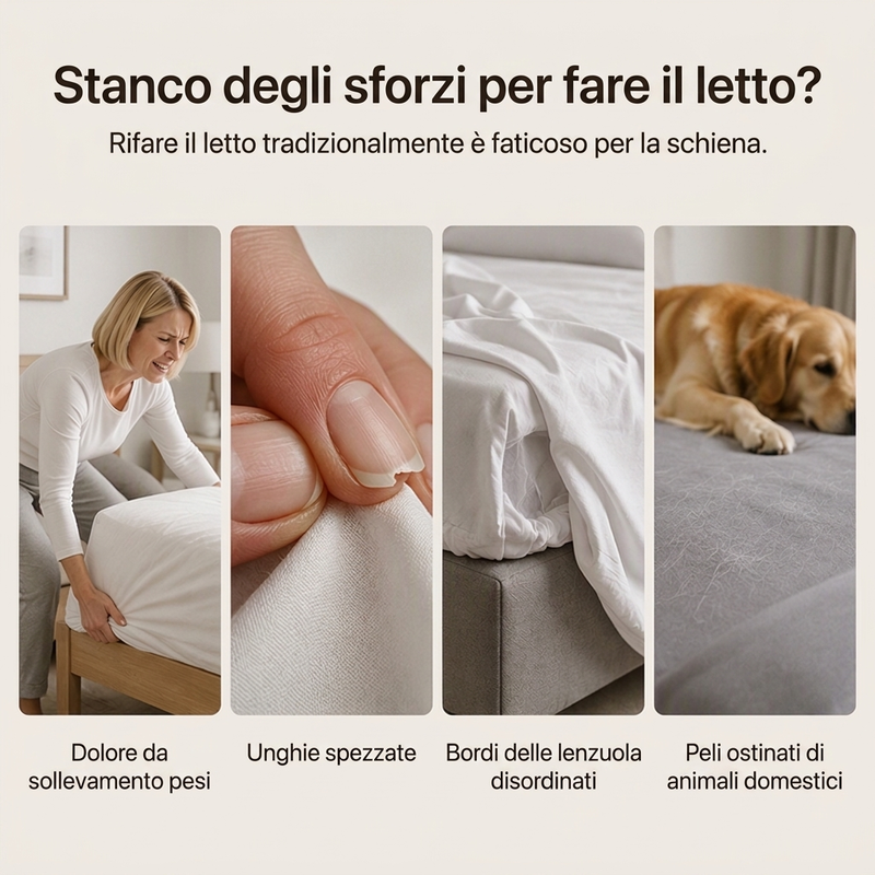 Strumento 2 in 1 Sollevamaterasso e Rimuovi Pelucchi
