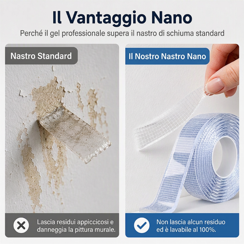 Nastro di montagna nano trasparente senza traccia