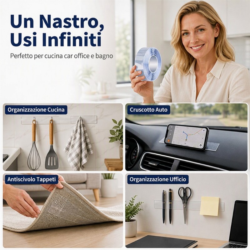 Nastro di montagna nano trasparente senza traccia