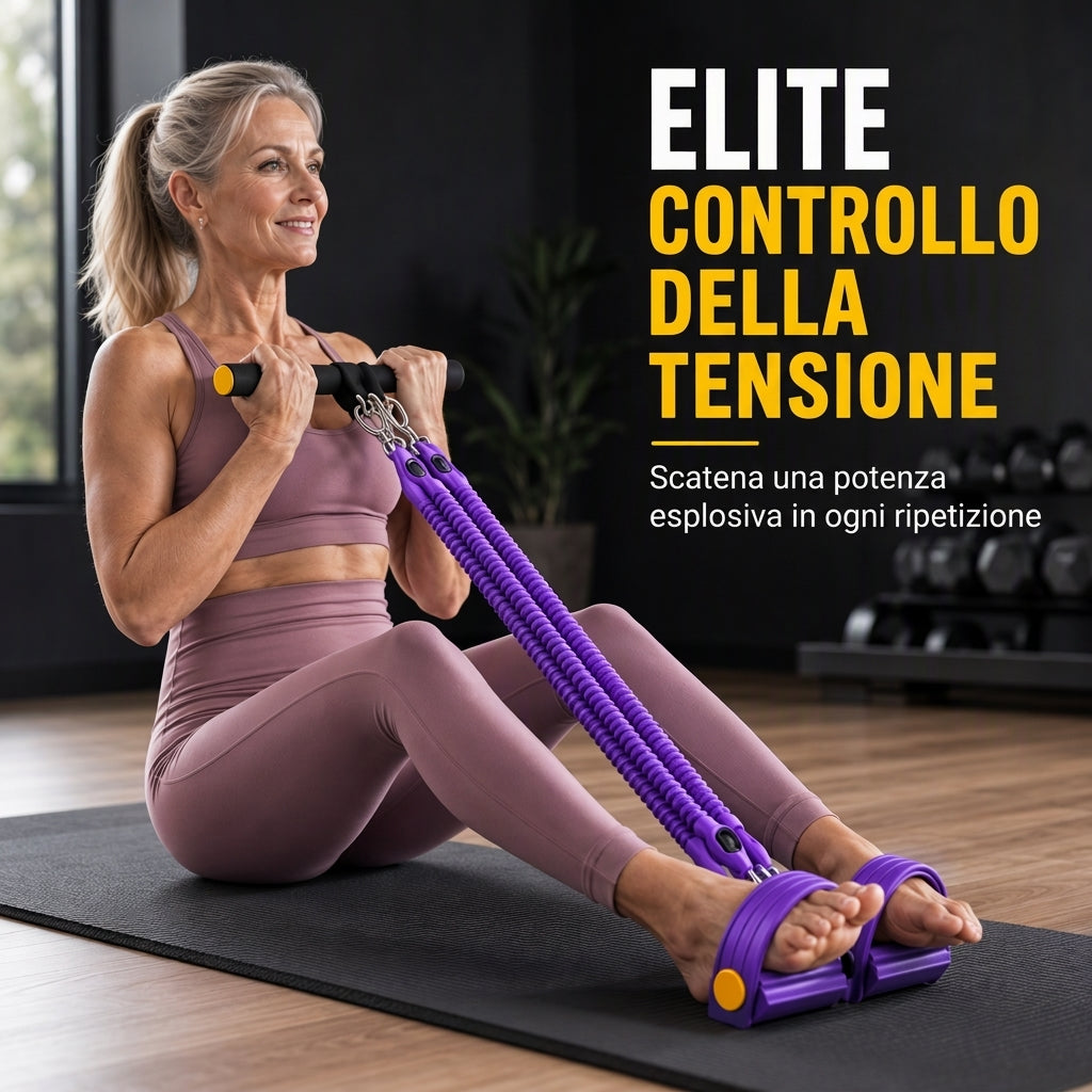 Banda di resistenza multifunzionale per pedane, corda elastica di trazione per esercizi addominali, allenamento domestico, yoga e fitness di Pilates per uomini e donne